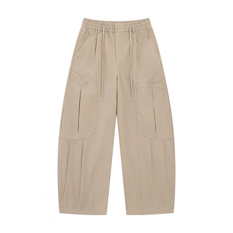 Unisex Wide Utility Cargo Pants made of cotton blend with drawstring waistband, large patch pockets, and balloon-shaped silhouette Mune Fashion
