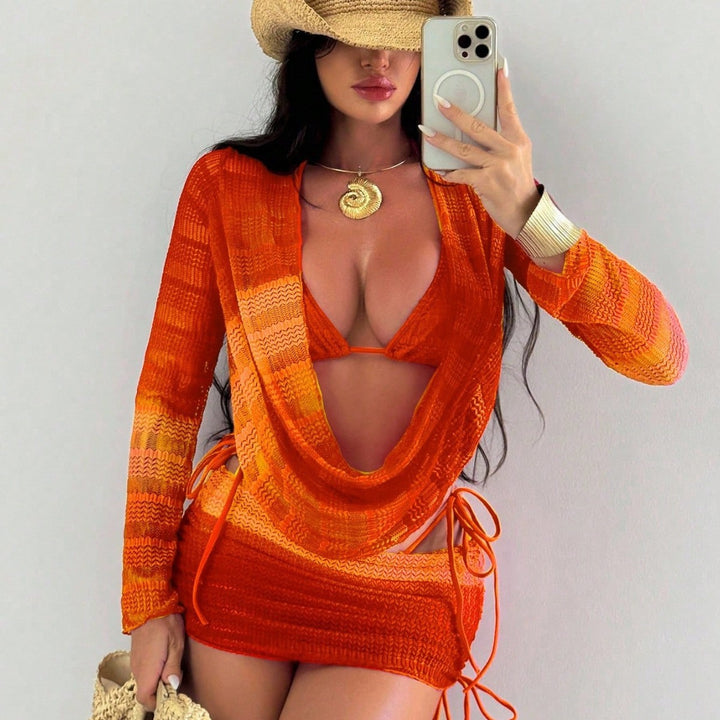 Women's wrap dress with deep V-neckline and trendy lacing detail Mune Fashion