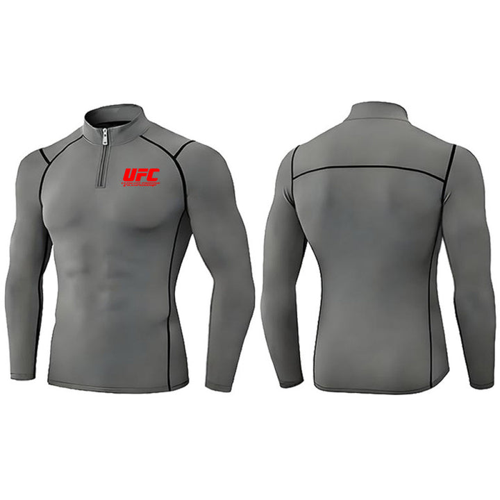Men's tight-fitting compression shirt with short zipper and long sleeves Mune Fashion