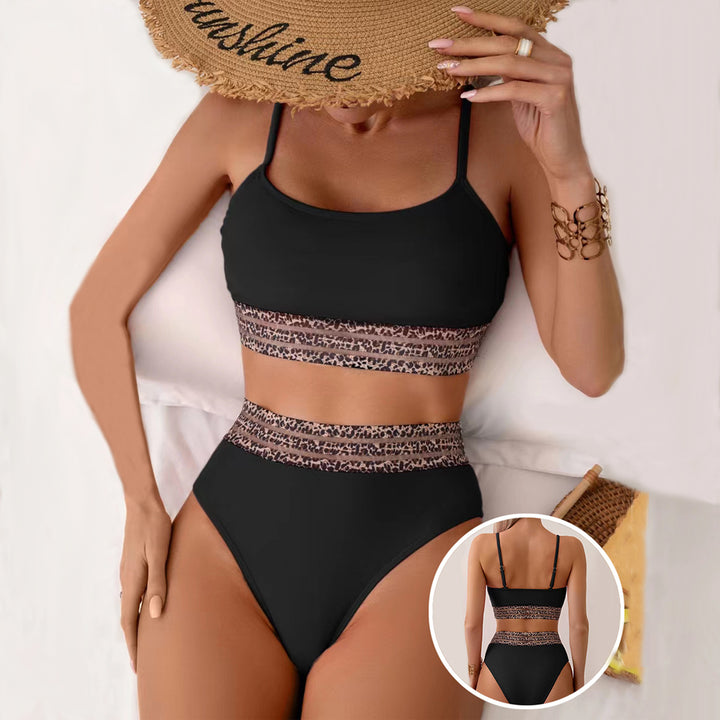 Women's High-Waisted Bikini Set with Fashionable Leopard Details Mune Fashion