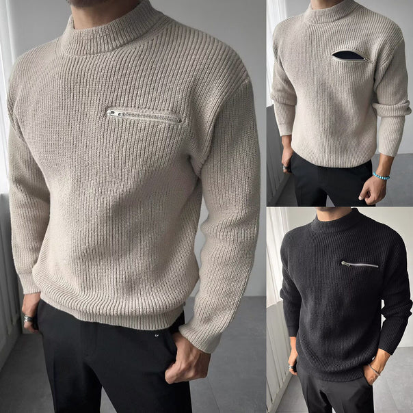 Men's stylish knitted sweater with zip pocket Mune Fashion