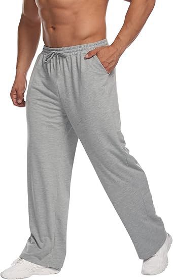Men's loose-fitting lounge pants made of soft jersey with drawstring, elastic waistband, and straight leg Mune Fashion
