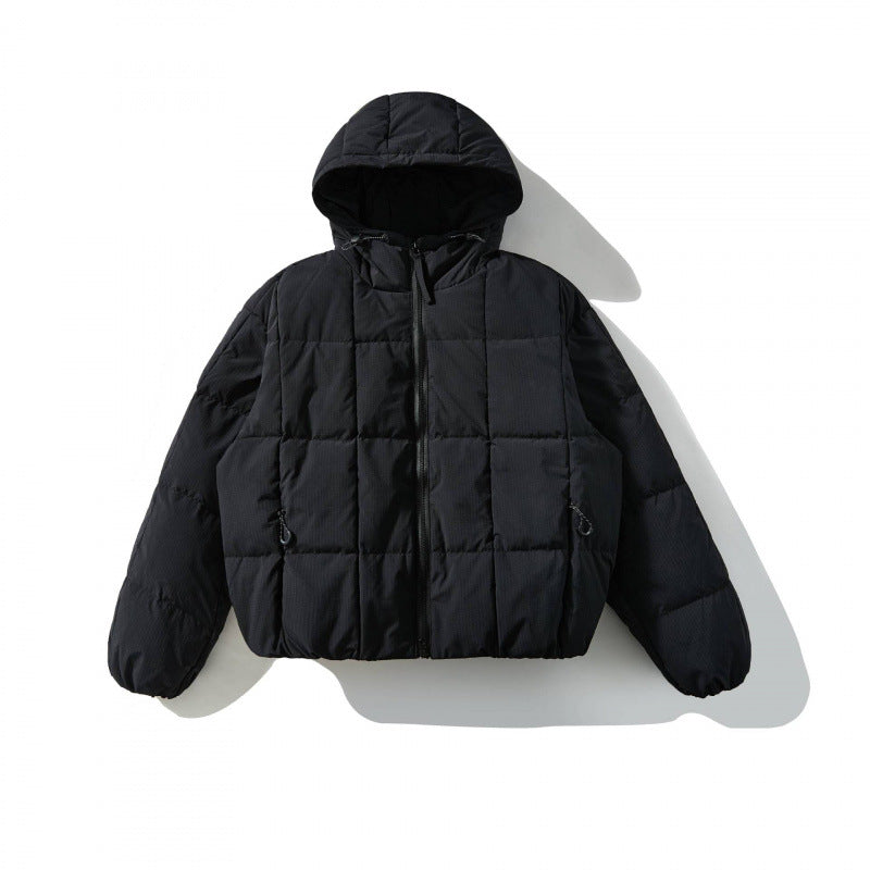 Unisex Oversized Quilted Hoodie with Square Quilting and Elastic Hem Mune Fashion