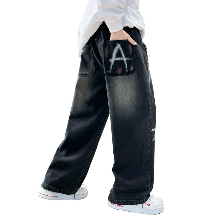 Unisex fashionable casual jeans with creative print Mune Fashion