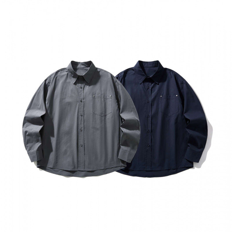 Men's Boxy Overshirt with Chest Pocket and Shirt Collar made of Lightweight Cotton Mix Mune Fashion