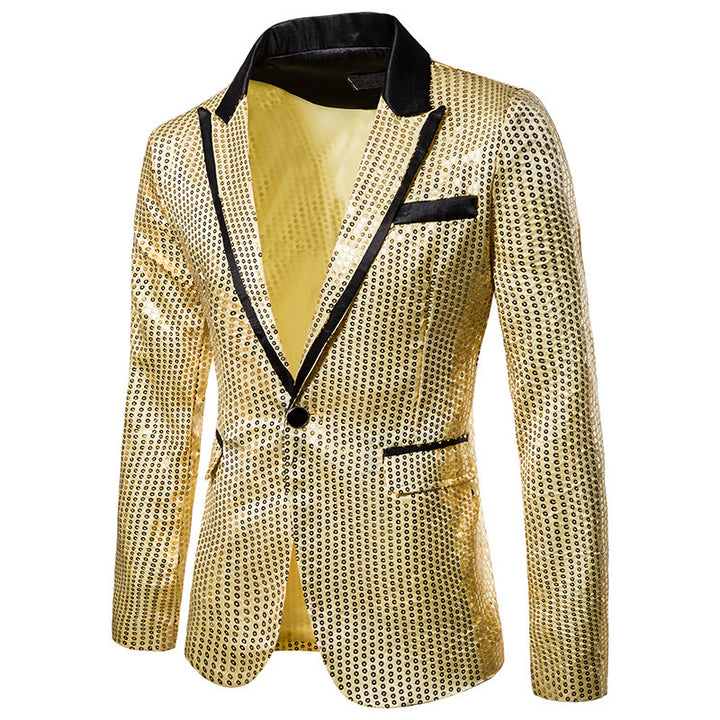 Men's sequined blazer with contrasting lapel and tailored silhouette Mune Fashion