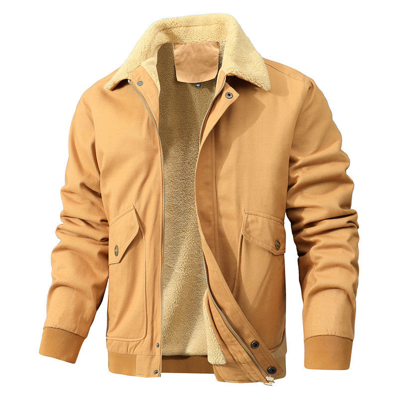 Men's canvas blouson with full sherpa lining and shirt collar Mune Fashion