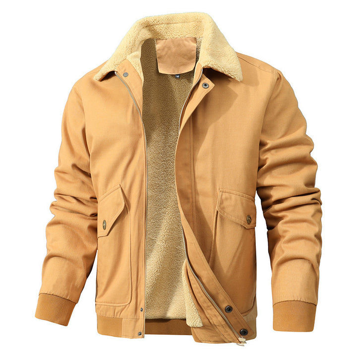 Men's canvas blouson with full sherpa lining and shirt collar Mune Fashion