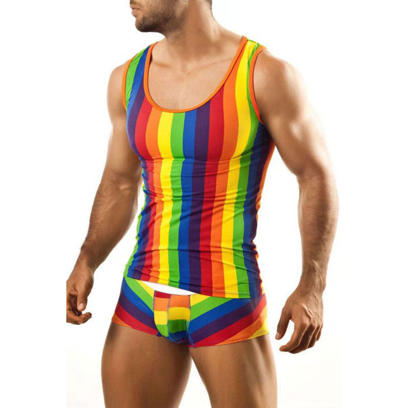 Men's tight-fitting underwear set with tank top and shaping boxer briefs made of stretch jersey Mune Fashion