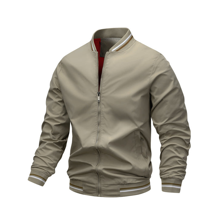 Men's lightweight bomber jacket with sporty ribbed collar and water-repellent outer material Mune Fashion