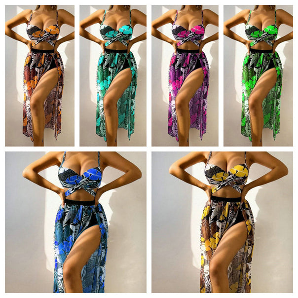 Ladies' two-piece swimwear with high leg cut and floral design Mune Fashion