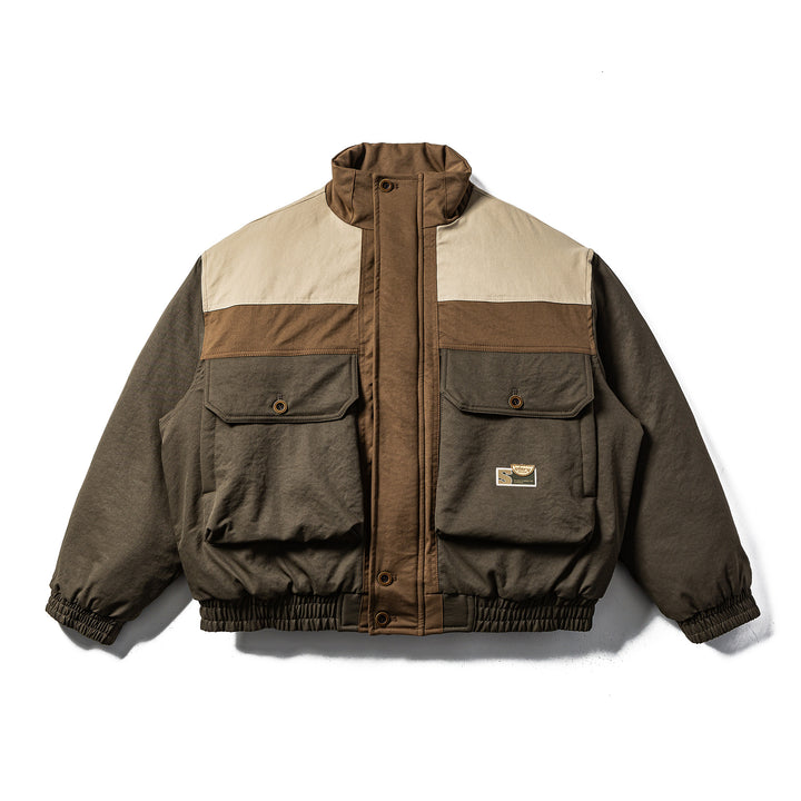 Men's short-cut utility field jacket with high standing collar and large flap pockets Mune Fashion