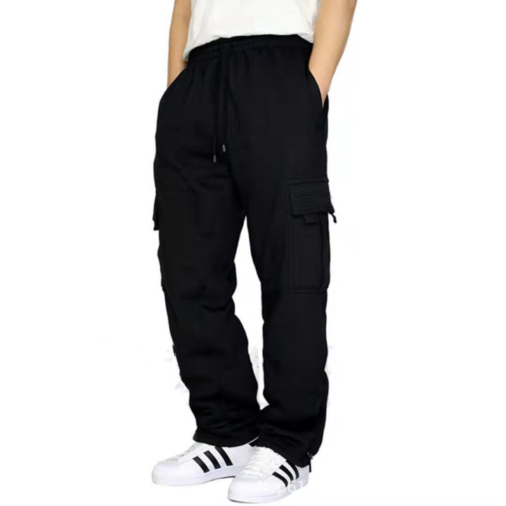 Men's nan heavy-duty utility casual pants with drawstring, patch cargo pockets, and relaxed fit Mune Fashion