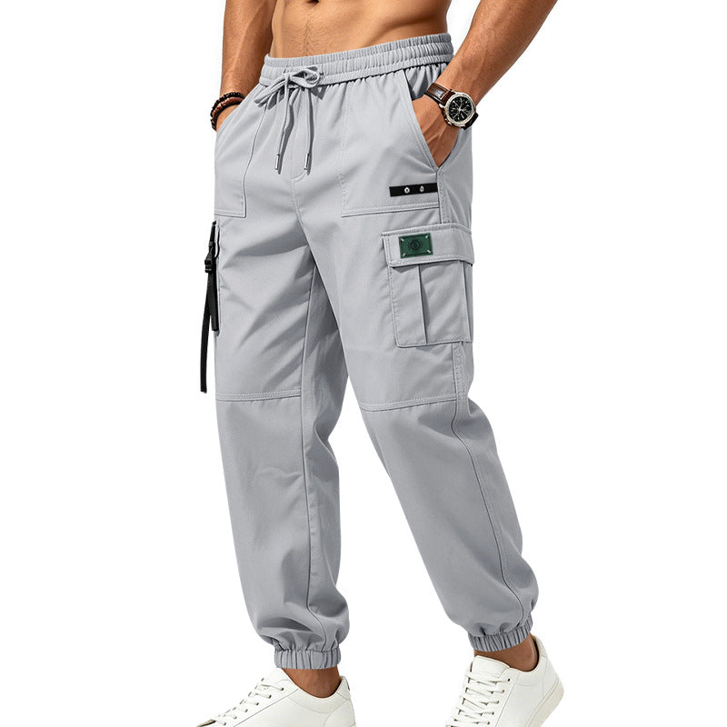 Men's cargo jogging pants with drawstring, elastic cuffs, and multi-pocket design Mune Fashion