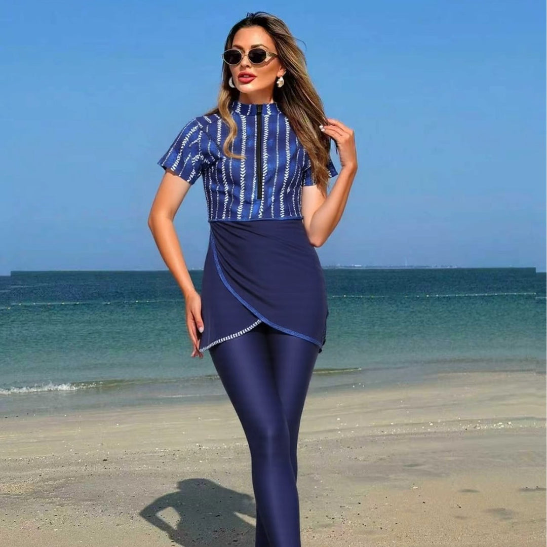 Women's sporty swimsuit with fashionable wrap skirt Mune Fashion