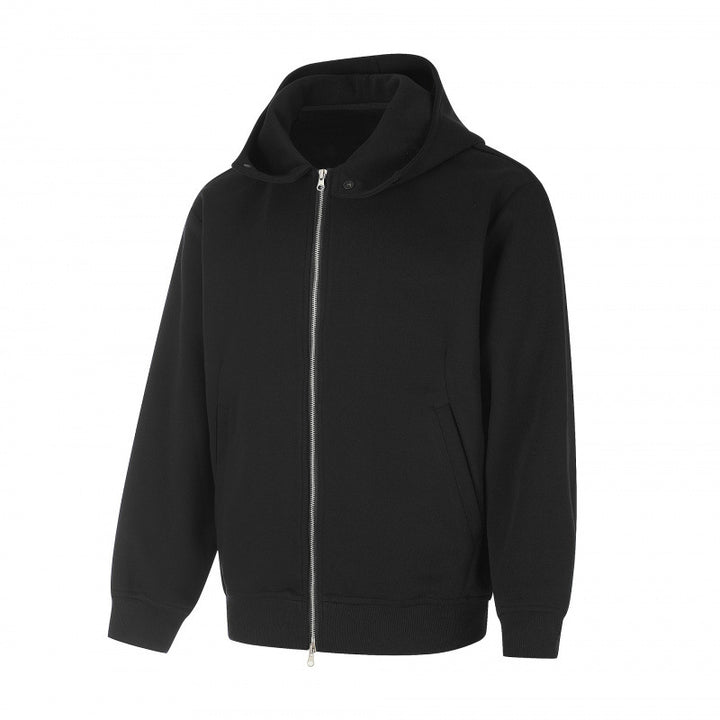Unisex Boxy Hoodie Jacket in Minimal Style with Two-Way Metal Zipper and Concealed Side Seam Pockets Mune Fashion