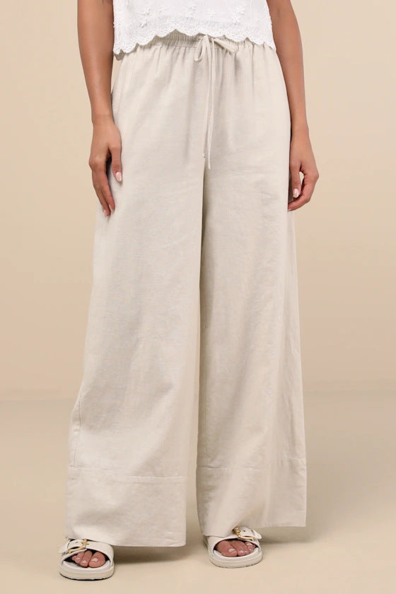 Women Airy and Comfortable Linen Pants Mune Fashion