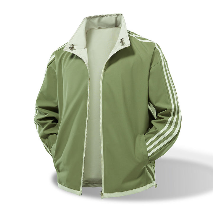 Men's lightweight track jacket with contrast three-stripe detailing Mune Fashion