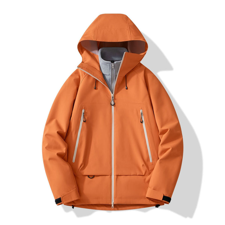 Men's technical insulating softshell jacket with hood and fleece inner collar Mune Fashion