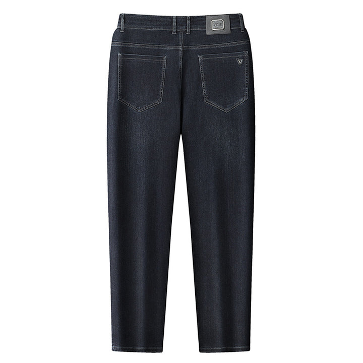 Women's High-Waist Cropped Slim-Tapered Jeans with Stretch and Five-Pocket Design Mune Fashion