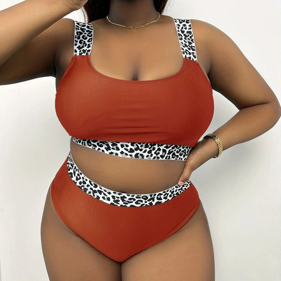 Women's High-Cut Bikini Set with Trendy Animal Print Mune Fashion