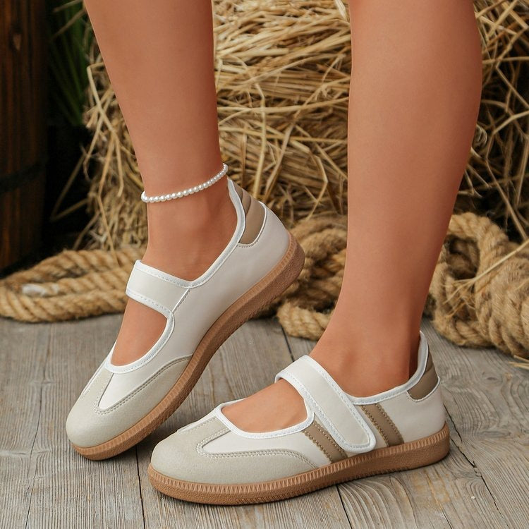 Damen Mary-Jane-Sneaker mit Klettverschluss, leichter Profilsohle und Komfortfußbett Mune Fashion