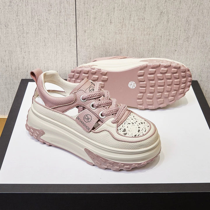 Women's Stylish Sneakers with Airy Perforations and Cushioning Sole Mune Fashion