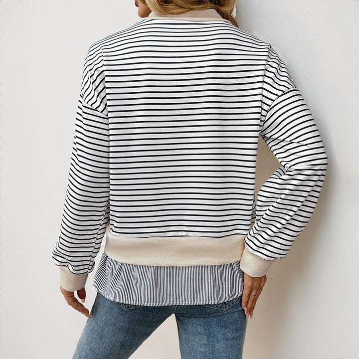 Women Casual Long Sleeve Sweater with Rib Details Mune Fashion