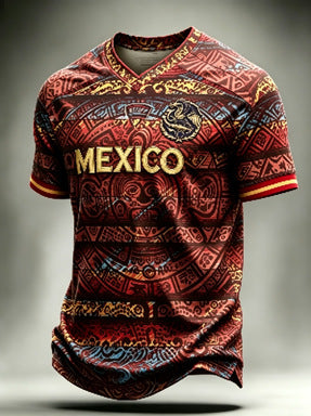 Unisex v-neck retro style jersey with Uruguay crest and flag patches Mune Fashion