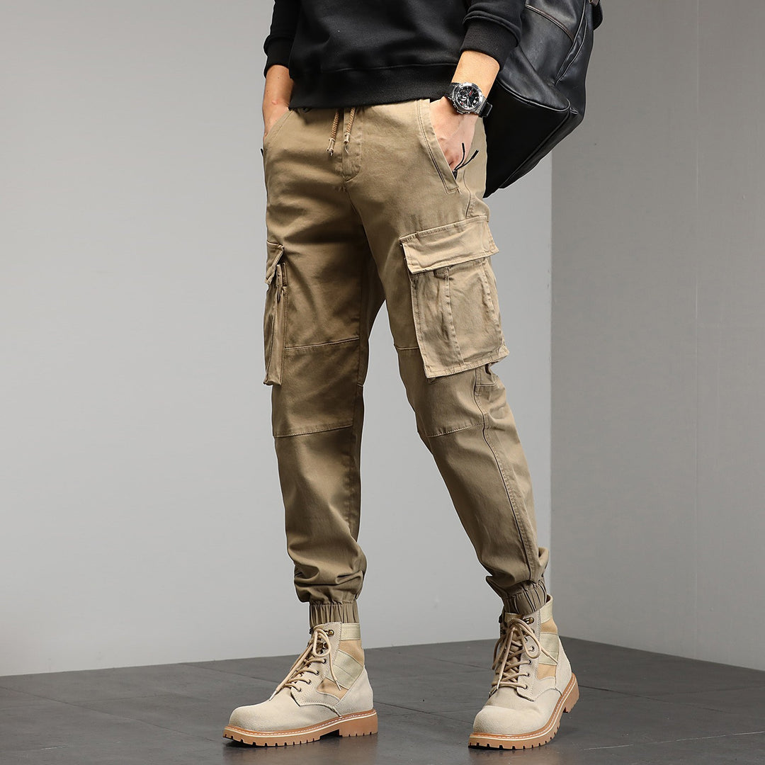 Men's Tactical Cargo Jogger Pants with Elastic Drawstring Waistband, Knee Patches and Multiple Pockets Mune Fashion
