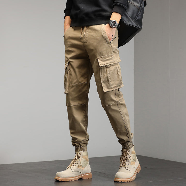 Men's Tactical Cargo Jogger Pants with Elastic Drawstring Waistband, Knee Patches and Multiple Pockets Mune Fashion