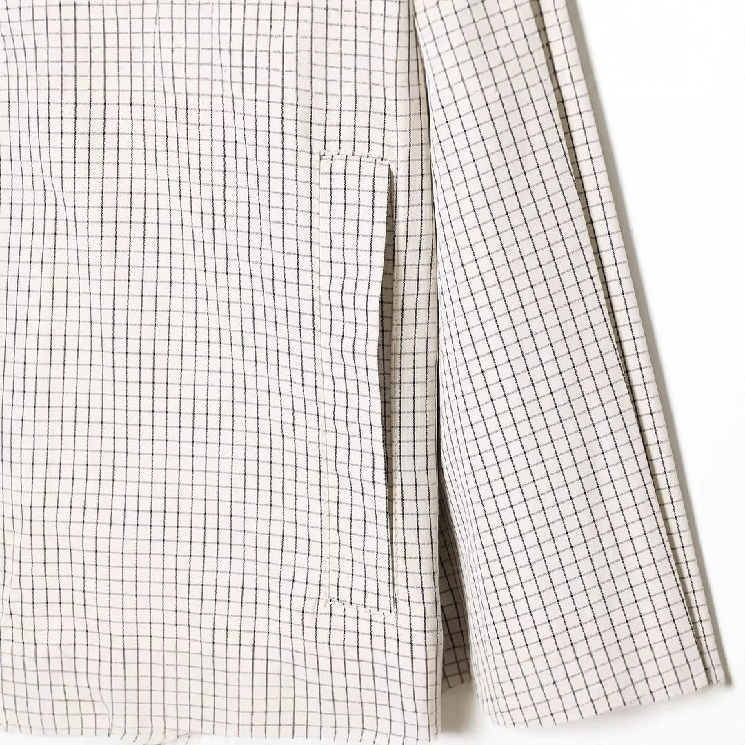 Women's Checkered Relaxed Jogger Pants with Elastic Waistband, Elastic Cuffs and Snap Button Cuffs Mune Fashion