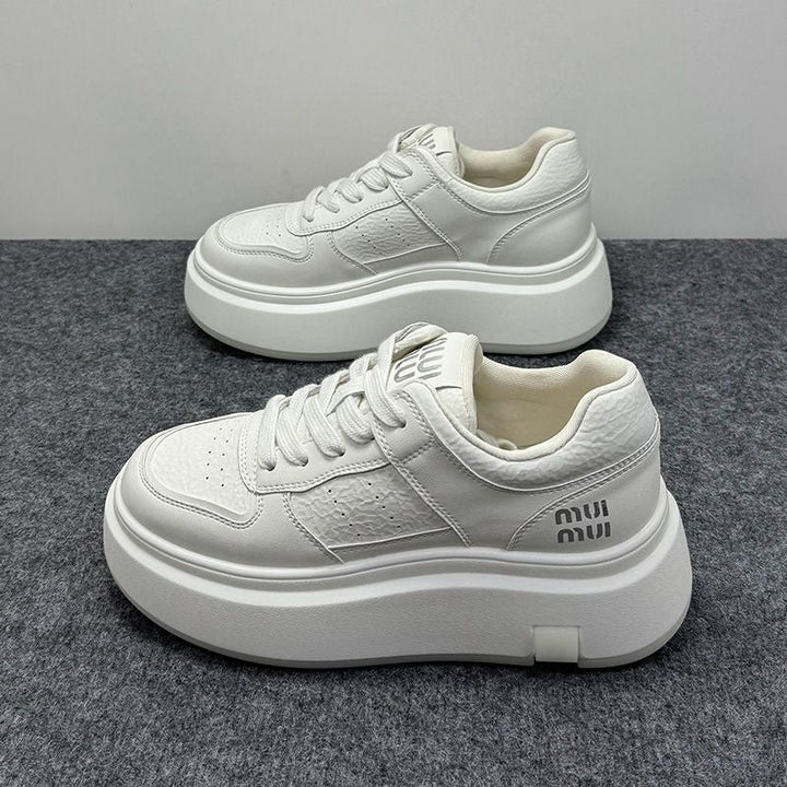 Women's Stylish Platform Sneakers made of durable leather with a minimalist design Mune Fashion