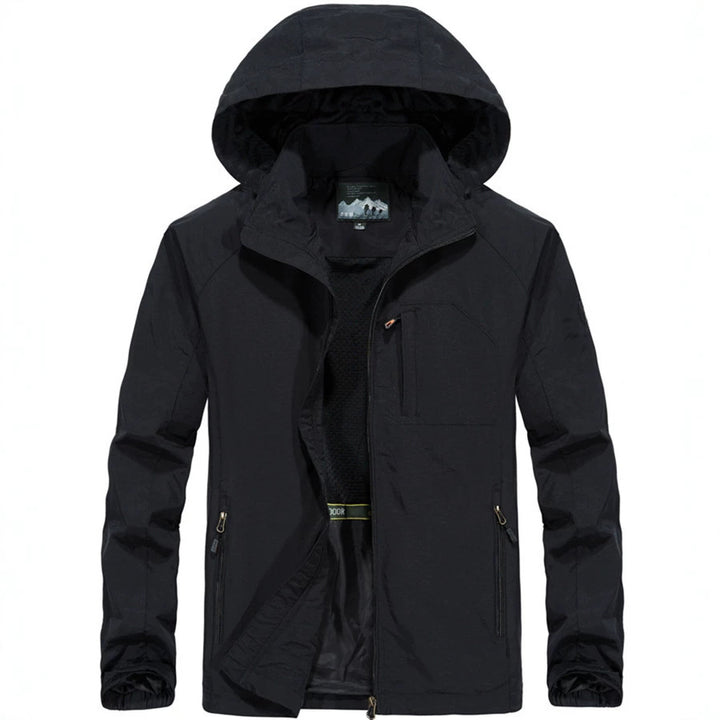 Men's Lightweight All-Weather Field Jacket with Hood, Mesh Lining, and Zippered Pockets Mune Fashion
