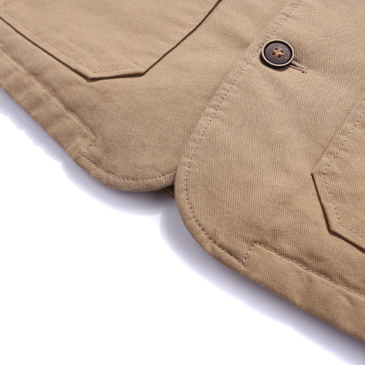 Men's Robust Thermo-Canvas Vest with Warming Teddy Lining and Button Closure Mune Fashion