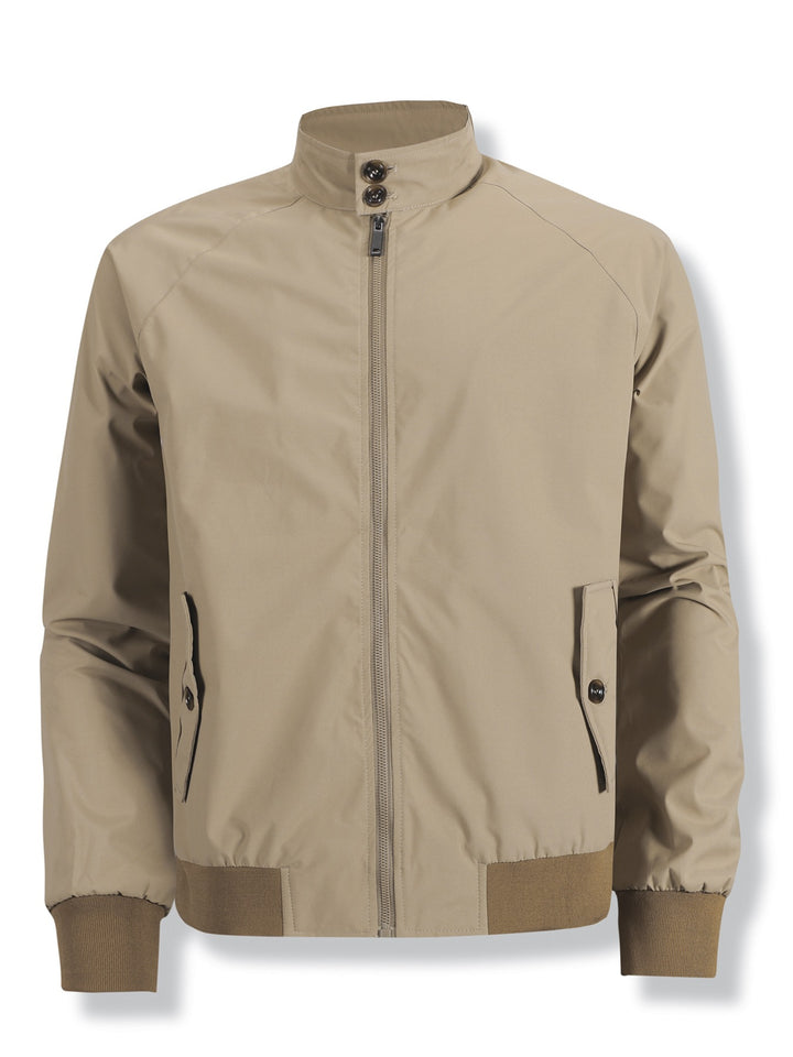 Men's Lightweight Bomber Jacket with Stand-Up Collar, Full-Zip and Flap Pockets Mune Fashion