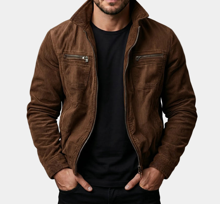 Men's Fashion Transitional Utility Jacket with Zipper
