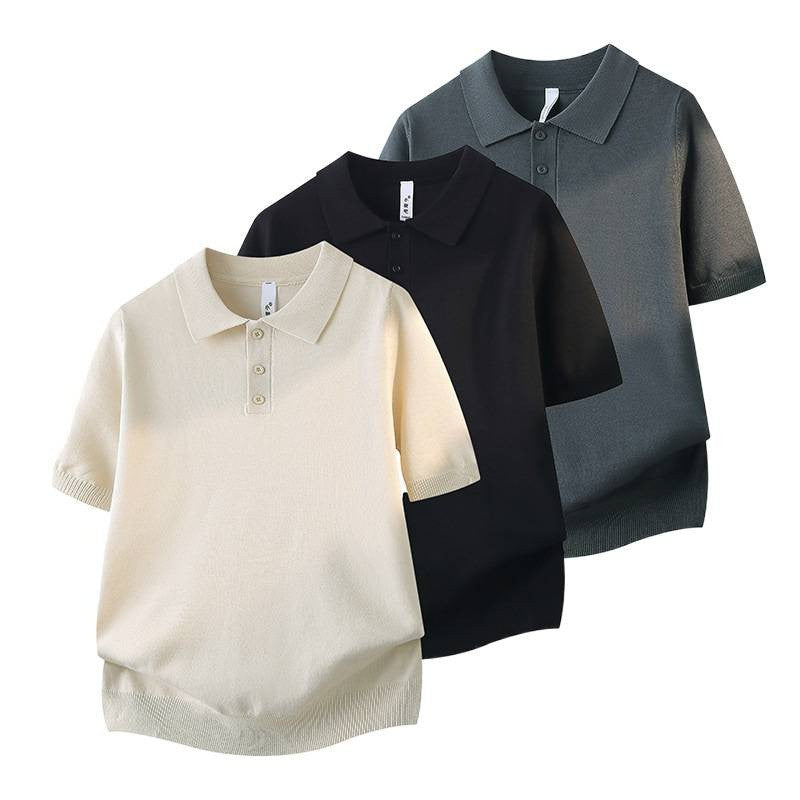 Ladies Short Sleeve Polo Shirt with Fine Structure Mune Fashion