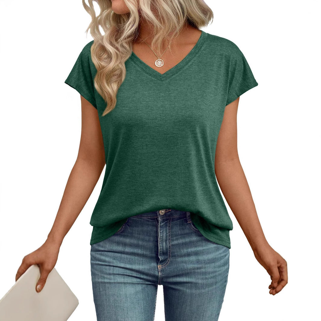 Women's V-neck T-shirt made of lightweight material with a breezy fit Mune Fashion