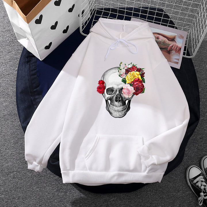 Women's casual hoodie with artistic moon and mushroom design, soft fleece lining, and kangaroo pocket Mune Fashion