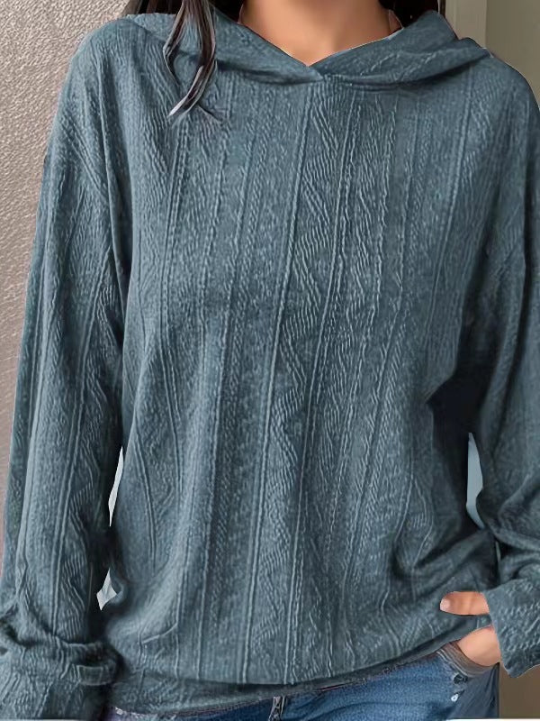 Women's Oversize Hoodie with Structured Wave Look and Kangaroo Pocket Mune Fashion