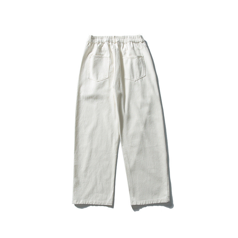 Women high-waisted wide pleated trousers made of cotton blend with straight leg Mune Fashion