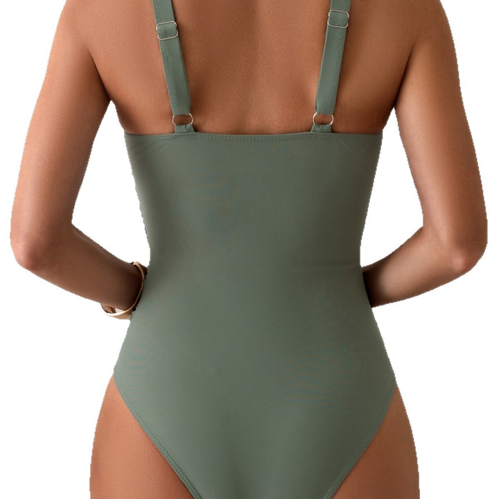 Women's One-Piece Swimsuit with Stylish Gather Mune Fashion