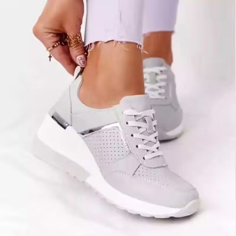 Women  modern Sneakers with metallic details, cushioning platform sole and breathable mesh upper Mune Fashion