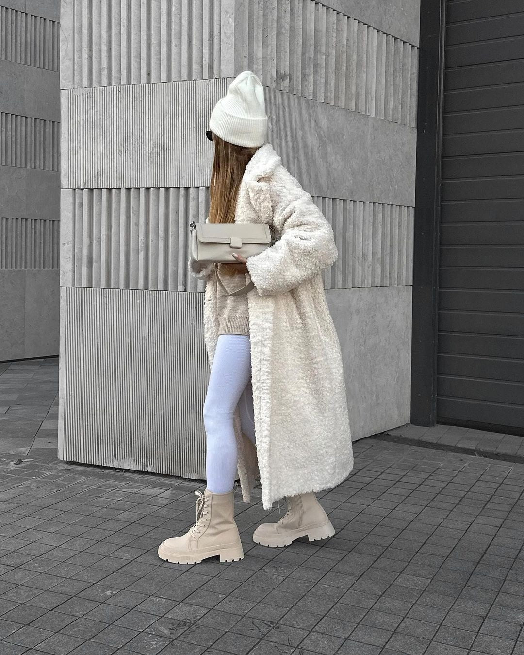 Women's calf-high sturdy lace-up boots with platform tread sole Mune Fashion