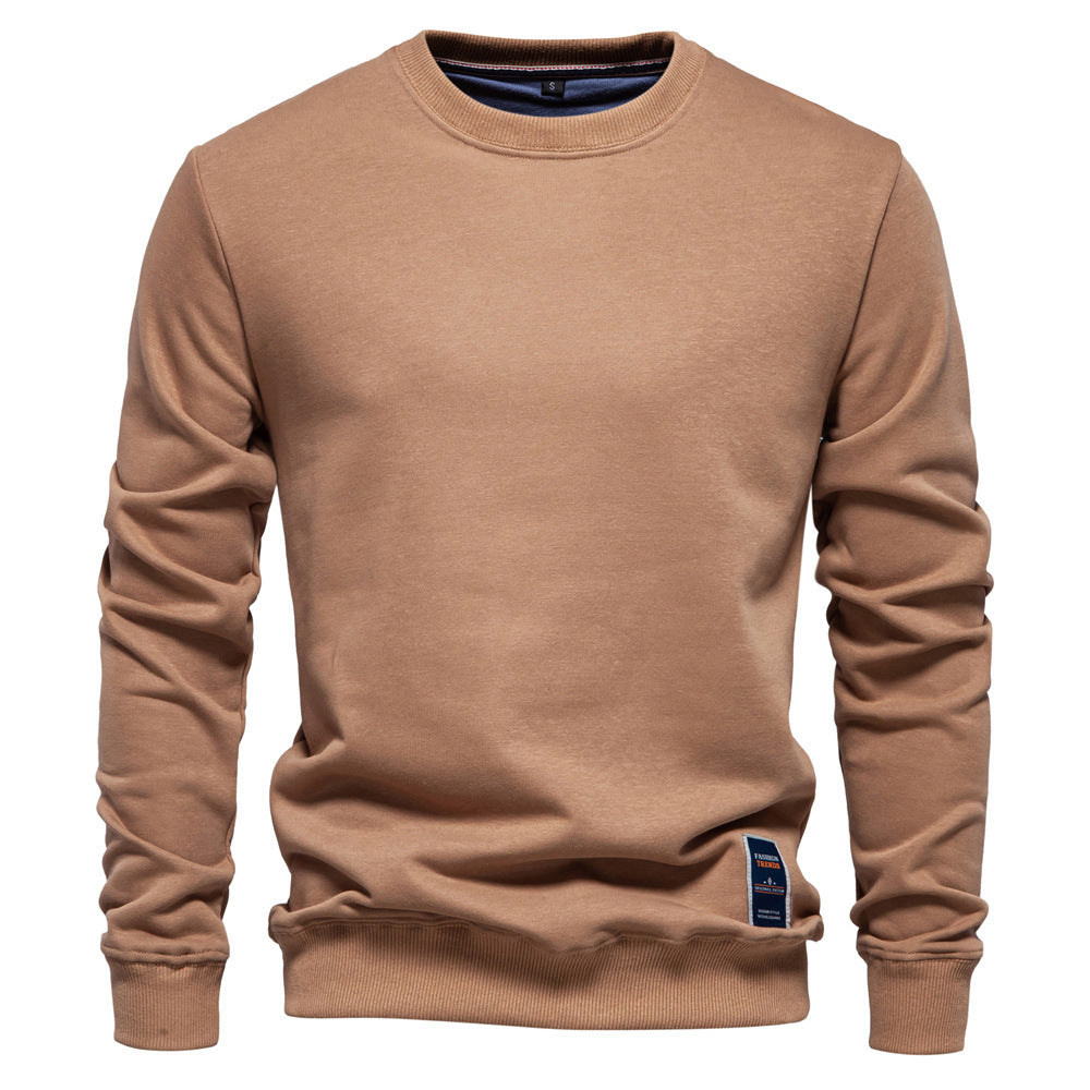 Men's classic crew neck sweatshirt made of heavy cotton blend with fleece inner side and ribbed cuffs Mune Fashion
