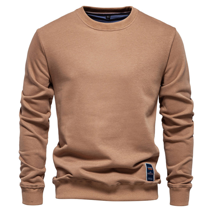 Men's classic crew neck sweatshirt made of heavy cotton blend with fleece inner side and ribbed cuffs Mune Fashion