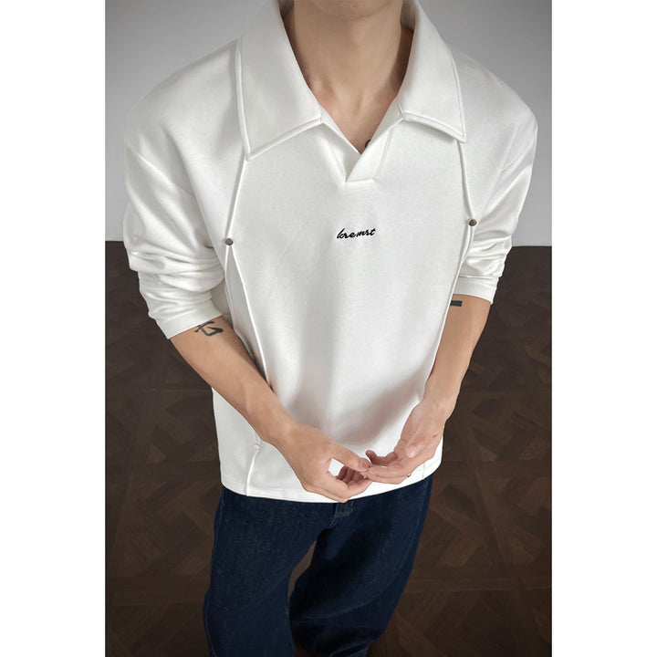 Men's Sporty Long Sleeve Polo Shirt Mune Fashion