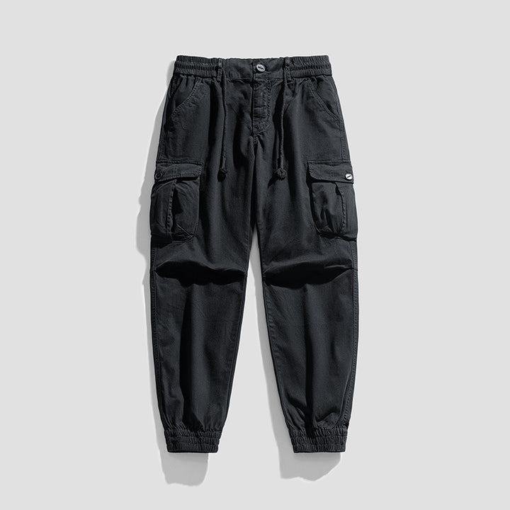 Men's Urban Utility Cargo Jogger with Elastic Comfort Waistband, Drawstring and Flap Multi-Pockets Mune Fashion
