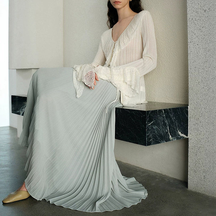 Women's Pleated Maxi Skirt Mune Fashion